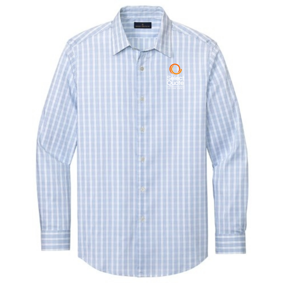 White/ Newport Blue Grid Check